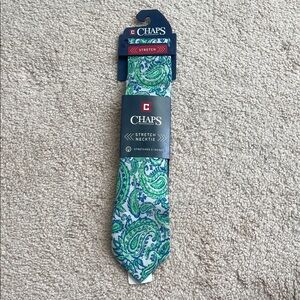 NWT Chaps Blue and Green Sully Paisley Necktie